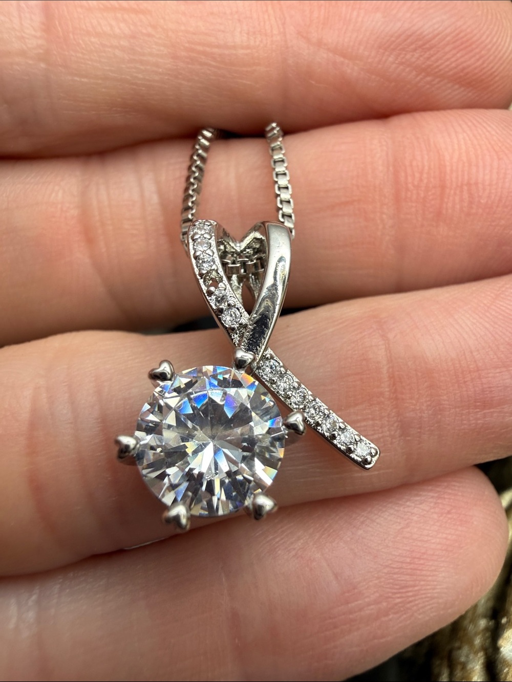 Moissanite, diamond pendant, sterling silver necklace new solitaire heart